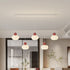 Modern Minimalist Cream Cotton Iron Plastic 3/5 Light Island Light Chandelier For Dining Room