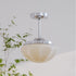 Contemporary Scandinavian Cream Round Iron Glass 1-Light Pendant Light For Living Room