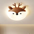 Contemporary Creative Cartoon Animal PE Shade Iron LED Kids Flush Mount Ceiling Light For Bedroom