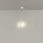 Contemporary Creative Cartoon Acrylic Aircraft Moon Shade LED Kids Chandelier For Bedroom