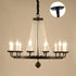 Contemporary Luxury Iron Round Frame Candelabra Crystal Bead 6/8/10/12-Light Chandelier For Living Room