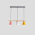 Contemporary Scandinavian Round Bird Iron Wood Resin 3-Light Island Light Chandelier For Dining Room