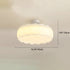 Modern Minimalist Cream Round Lace Hardware PE LED Semi-Flush Mount Ceiling Light For Bedroom