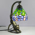 Traditional Tiffany Leopard Ladder Flower Cup Iron Glass 1-Light Table Lamp For Bedroom