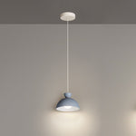 Modern Minimalist Cream Round Bowl Cone Iron 1-Light Pendant Light For Living Room