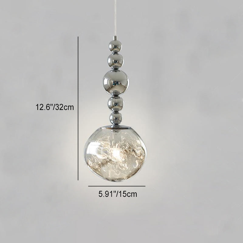 Contemporary Scandinavian Lava Ball Iron Acrylic 1-Light Pendant Light For Bedroom