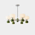 Traditional French Pastoral Iron Frame Pumpkin Acrylic 3/6/8-Light Chandelier For Living Room